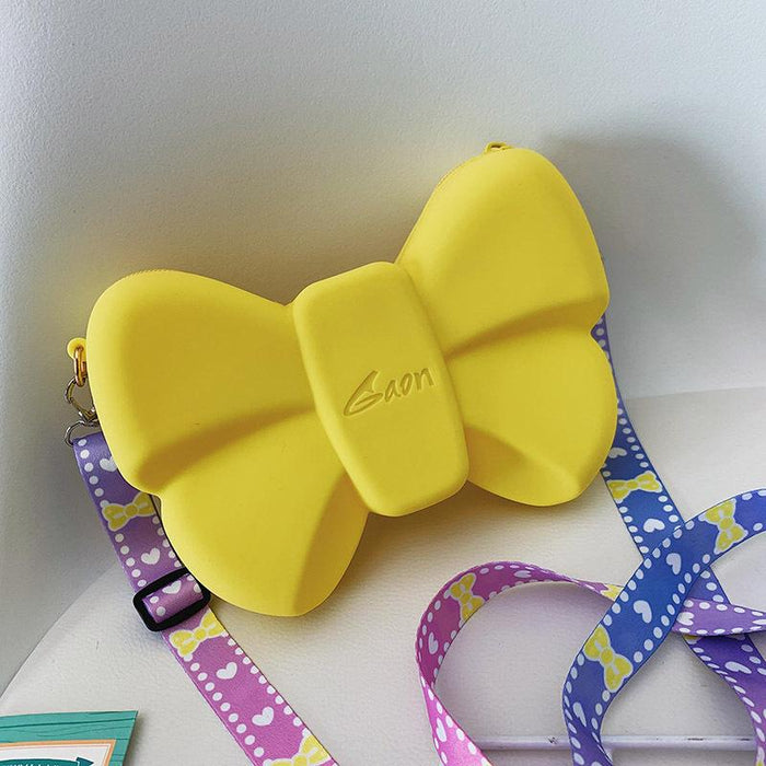 Children Silicone Coin Purse Cute Bow Girl Shoulder Bag