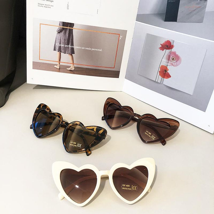 Children's Simple and Sweet Love Frame Sunglasses