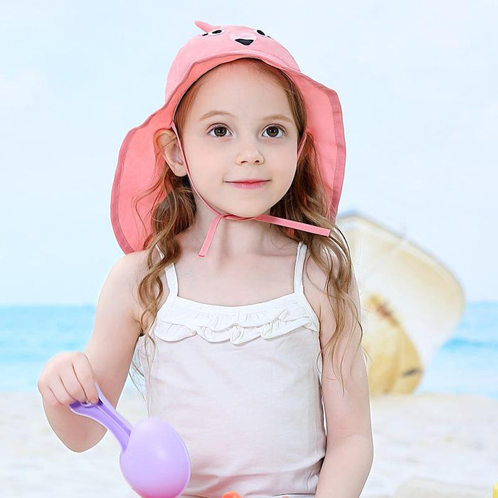 Children's Uv50 + Summer Sunscreen Cartoon Shawl Hat