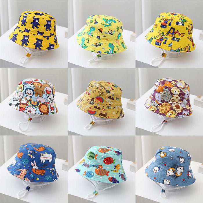 Summer Cartoon Print Children's Outdoor Mesh Hat