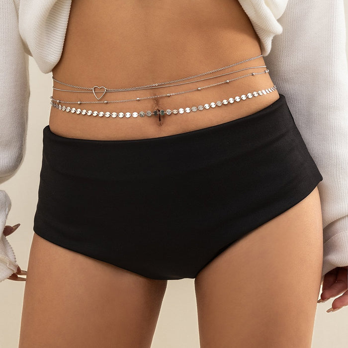 Sexy Sweet Cool Metal Copper Bead Sequin Waist Chain