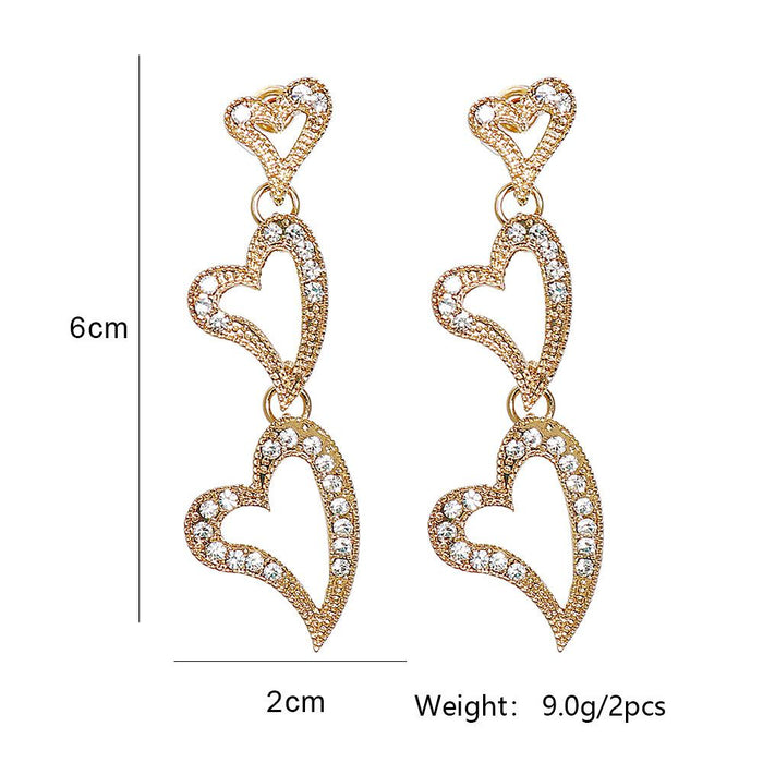 New Simple Temperament Fashion Women's Earring Accessories Inlaid Rhinestone