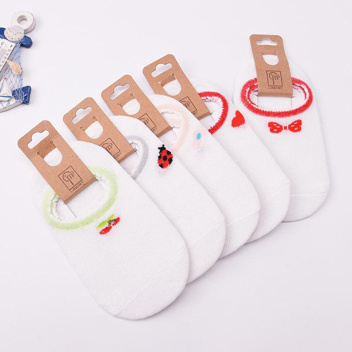 Spring Summer Children's Mesh Cartoon Cotton Boat Socks