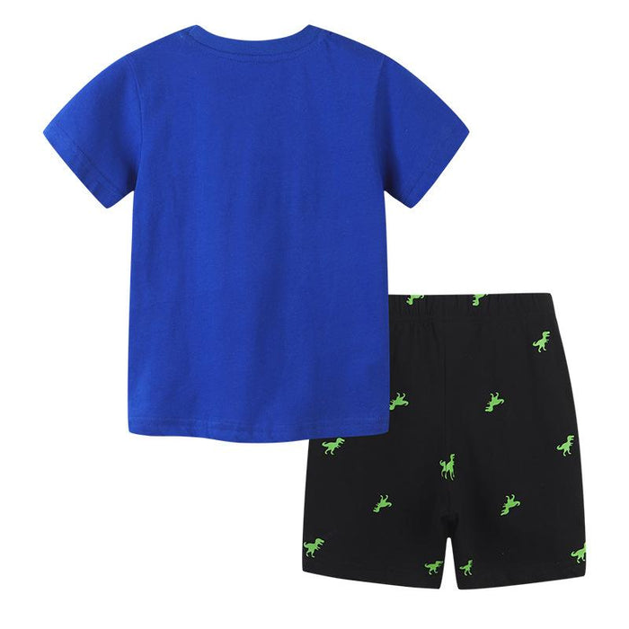 Boys' short sleeve suit knitted cotton two piece set