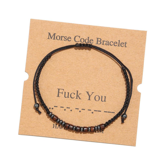 Morse Code Alphanumeric Woven Bracelet