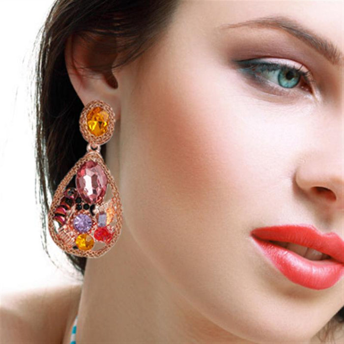 Creative Personality Hollow Out Women's Earring Accessories Inlaid Rhinestone