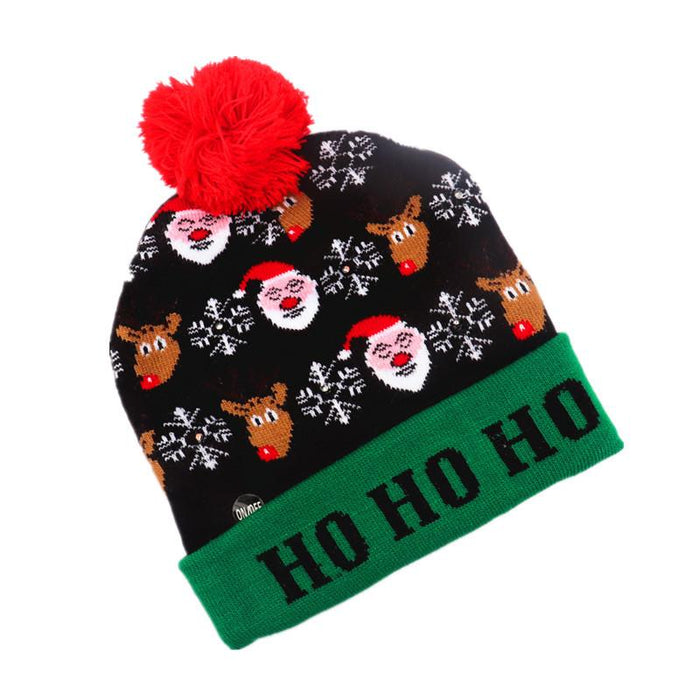 Christmas Decorations Adult Children's Luminous Knitted Hat