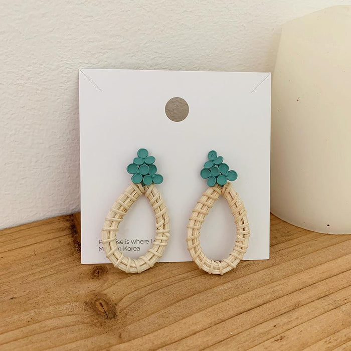 Bohemian Long Handmade Rattan Tassel Earrings