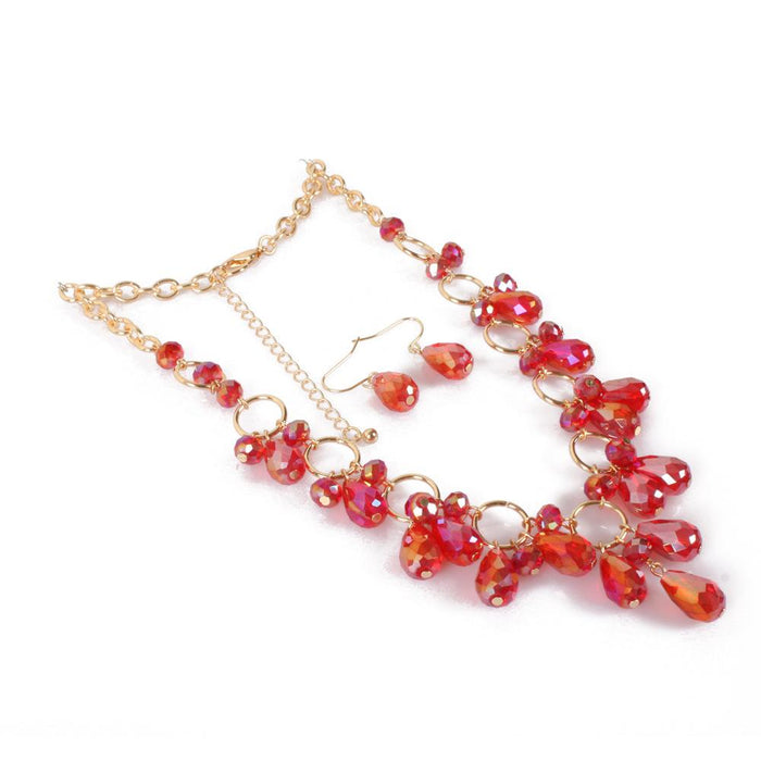 Female Jewelry Exaggerated Crystal Pendant Necklace Accessories