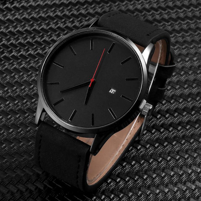 Men's Watches Fashion Leather Quartz Wristwatch