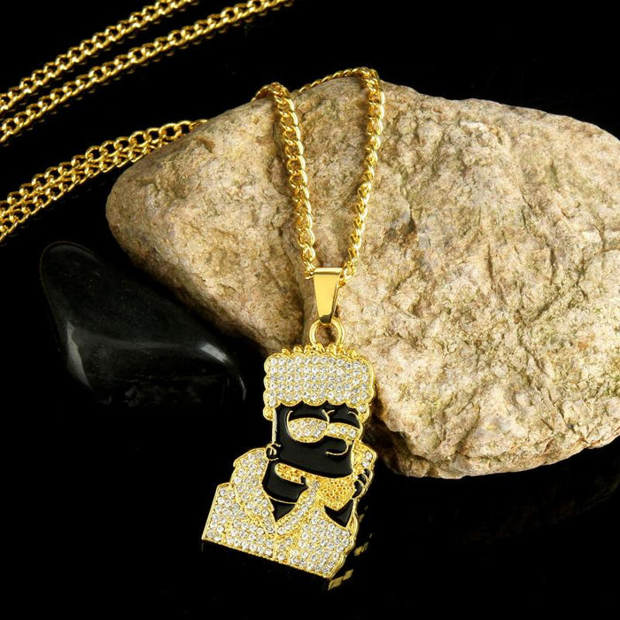 Punk Hip-hop Letter Full Diamond Necklace