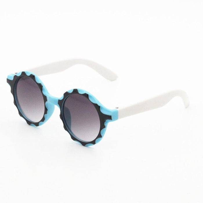 Two color retro round single beam Sunglasses