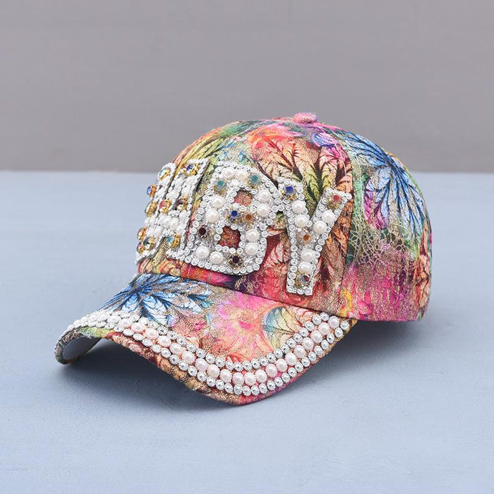 Summer Women's Maple Leaf Lace Handmade Beads Baseball Cap