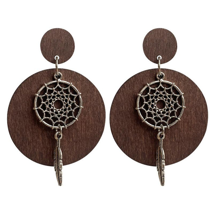 Simple Retro Personality Exaggerated Wooden Bohemian Women's Earrings