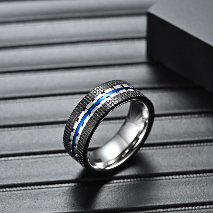 Fashion Men's Two-color Titanium Steel Ring Jewelry
