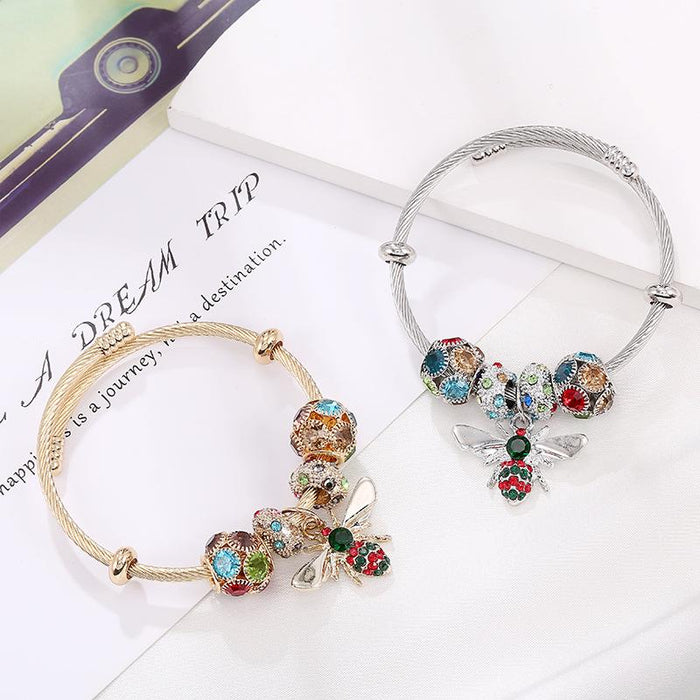 Stainless Steel Bracelet Colorful Bees