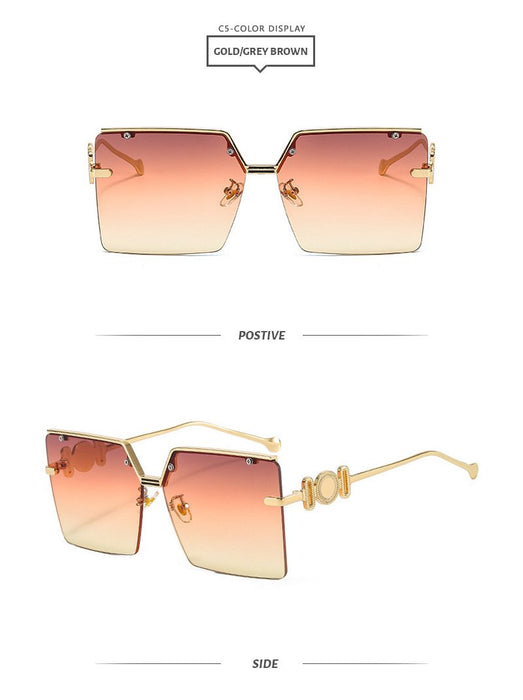 Sunglasses half frame metal gradient Sunglasses