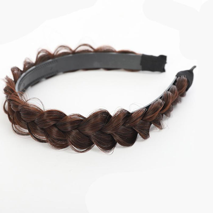 Women Fishbone Braid Lazy Wig Twist Braid Headband