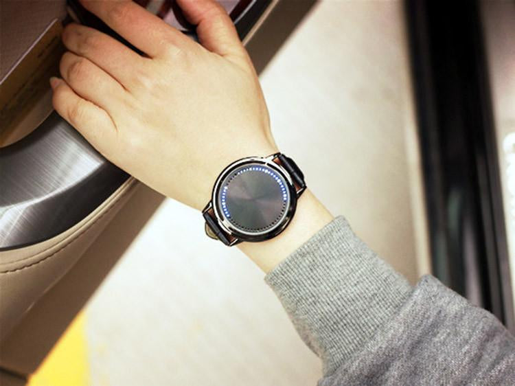 New Led Touch Watches Fashion Casual Creative Leather Watch