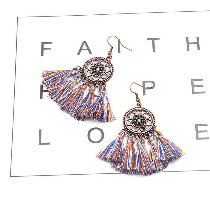 Fashion Creative Bohemian Scalloped Tassel Earrings