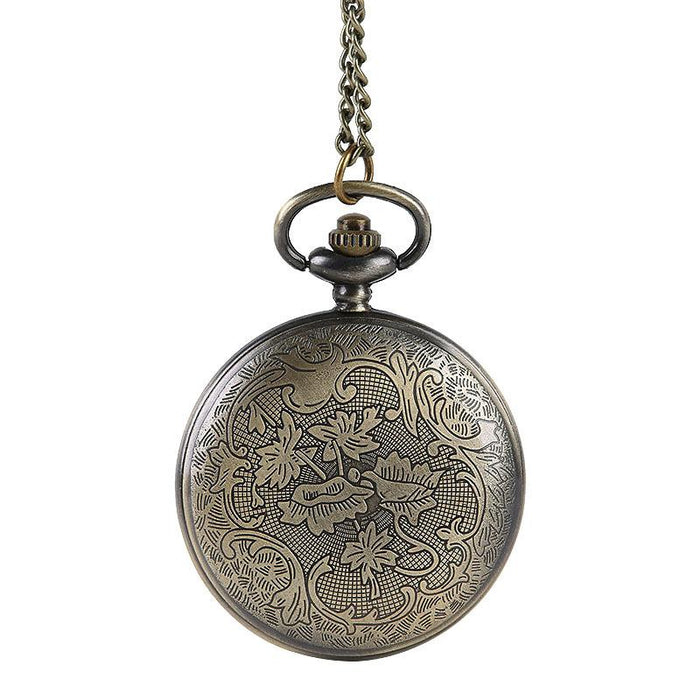 Antique Bronze Hollow Gear Classical Part Quartz Pocket Watch Ll3694