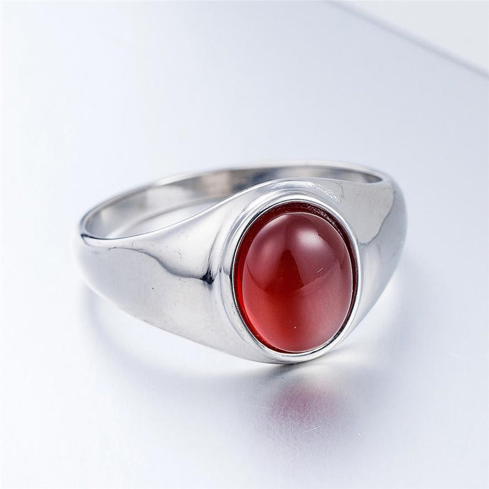 Fashion Simple Opal Women's Titanium Steel Ring