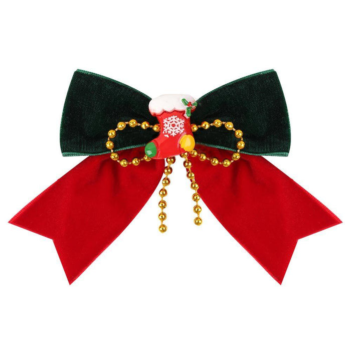 Children's Christmas Hair Clip Handmade Bow Hairpin