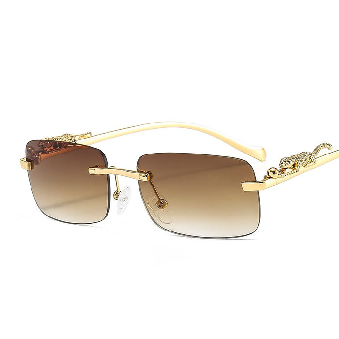 Cheetah frameless square Sunglasses