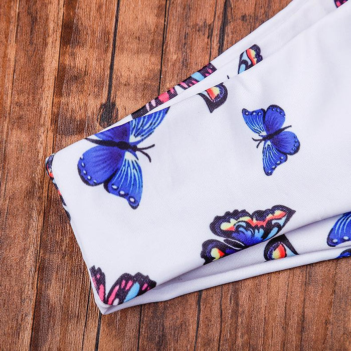 Sexy butterfly print split Bikini Swimsuit