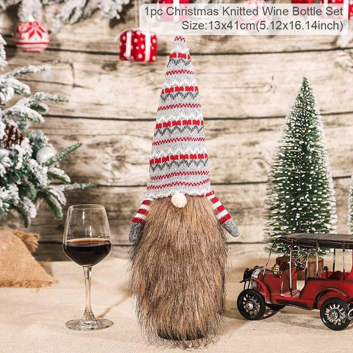Christmas Decorations For Home Santa Claus Wine Bottle Cover