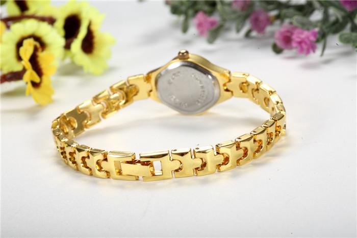 Gold Plated Women Bracelet Wristwatch