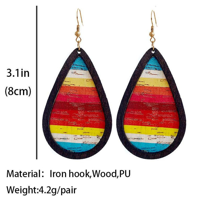 Simple Fashion Western Denim Wooden Women's Earrings