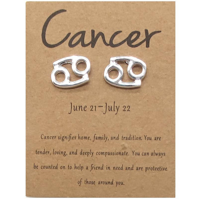 Twelve Constellations Brown Constellation Card Earrings