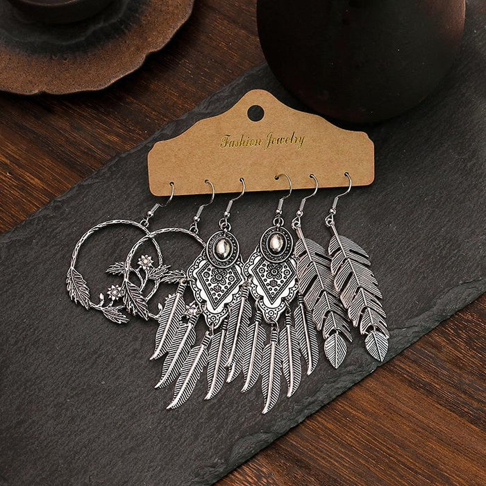 3 pairs/set Earrings Bohemian Style Jewelry  X0X36202