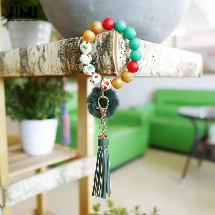 Hand Woven Silicone Tassel Key Chain