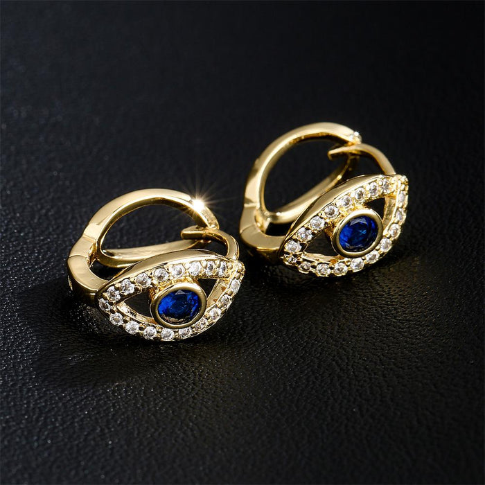 New Fashion Versatile Zircon Devil's Eye Earrings