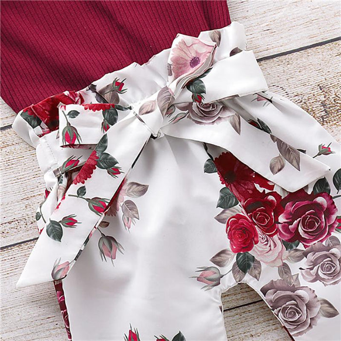 Printed long sleeve Khaki Pants baby 3-piece set