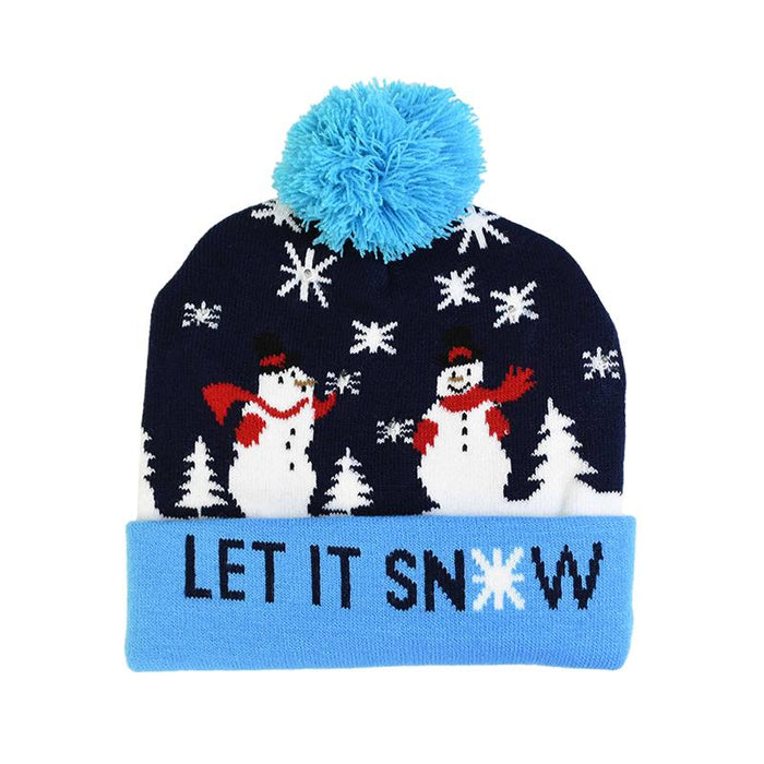 LED Christmas Beanie Christmas Light Up Knitted Hat