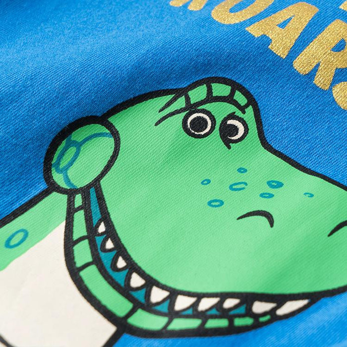 Boys' cartoon animal cotton short sleeve printed dinosaur round neck T-shirt