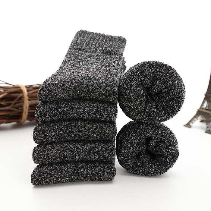 5 Pairs Thicken Wool Socks Men High Quality Towel Keep Warm Winter Socks