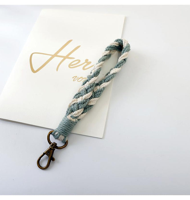 Cotton Rope Handmade Woven Wrist with Key Chain