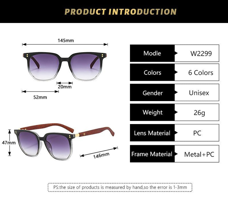 Square meter nail wood grain light luxury Sunglasses