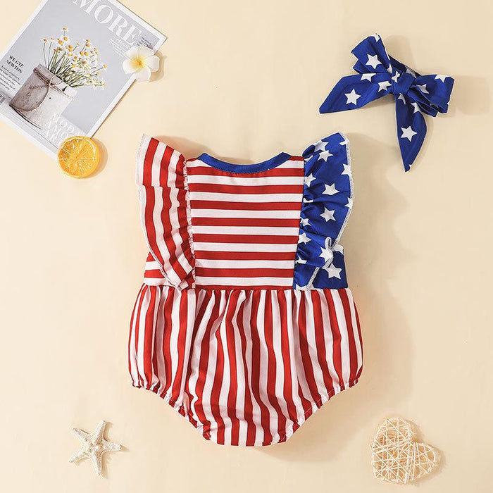 Independence Day triangle Khaki climbing suit