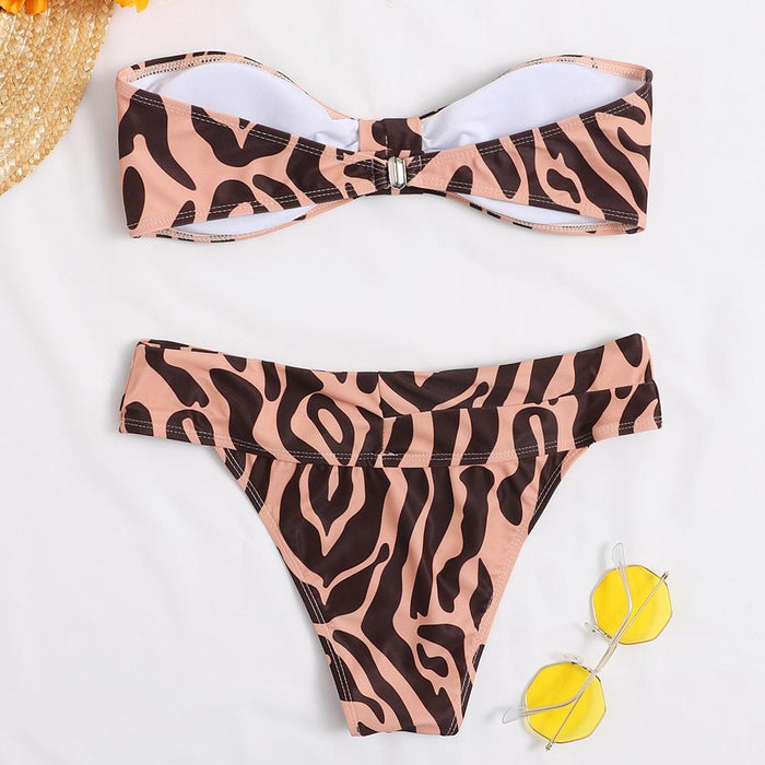 Sexy Bra Printed Women's Split Bikini