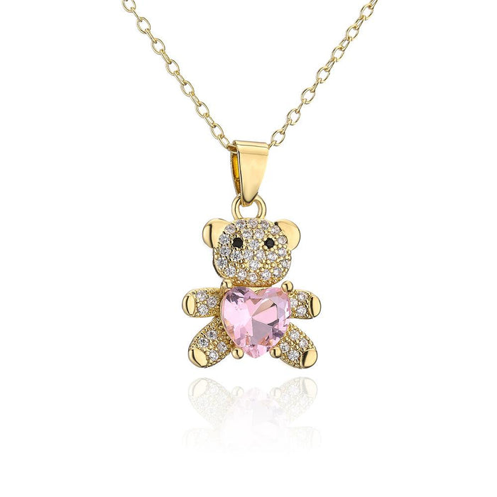 New Mini Gold Love Bear Pendant Necklace