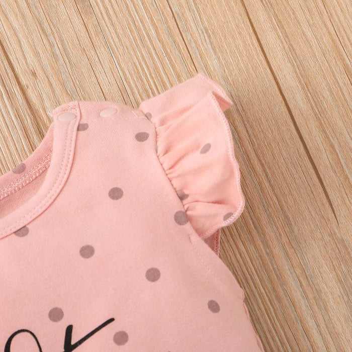 Newborn Baby Pink Cute Letter Jumpsuit