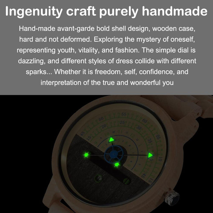 New Leisure Personality Trend Black Technology Concept Wooden Watch