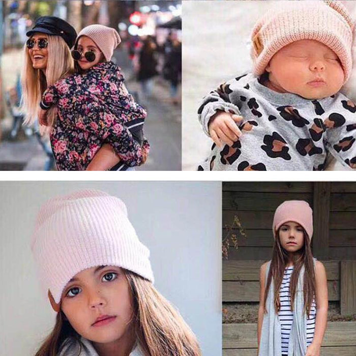 Kids Solid Knitted Beanies