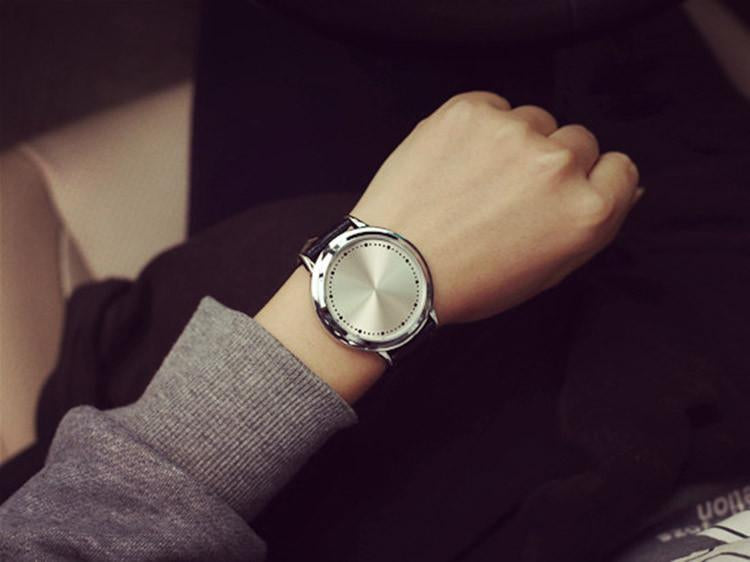 New Led Touch Watches Fashion Casual Creative Leather Watch