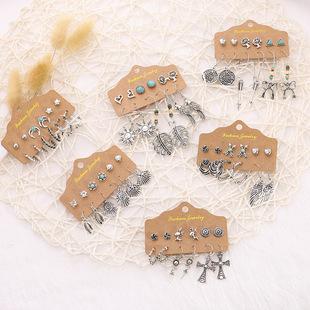Pop Leaf Wings Geometric Fringe Set of 6 Earrings